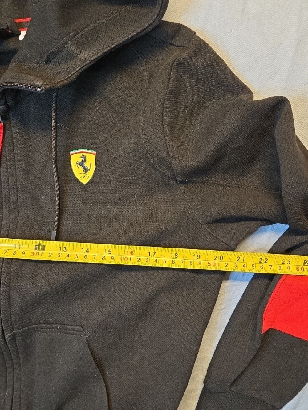 Puma Scuderia Ferrari Full Zip Hoodie Sweater Black And Red - Picture 10 of 12